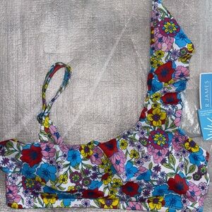 Draper James Women’s Bikini Top Padded One Shoulder Ruffled Lined Size S